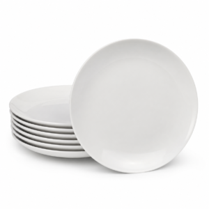 Ceramic Dinner Plate Set Modern White 10 Inch Durable Tableware | Nomeiz