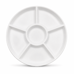 Ceramic Snack Plate Sectioned Serving Tray Durable Design | Nomeiz