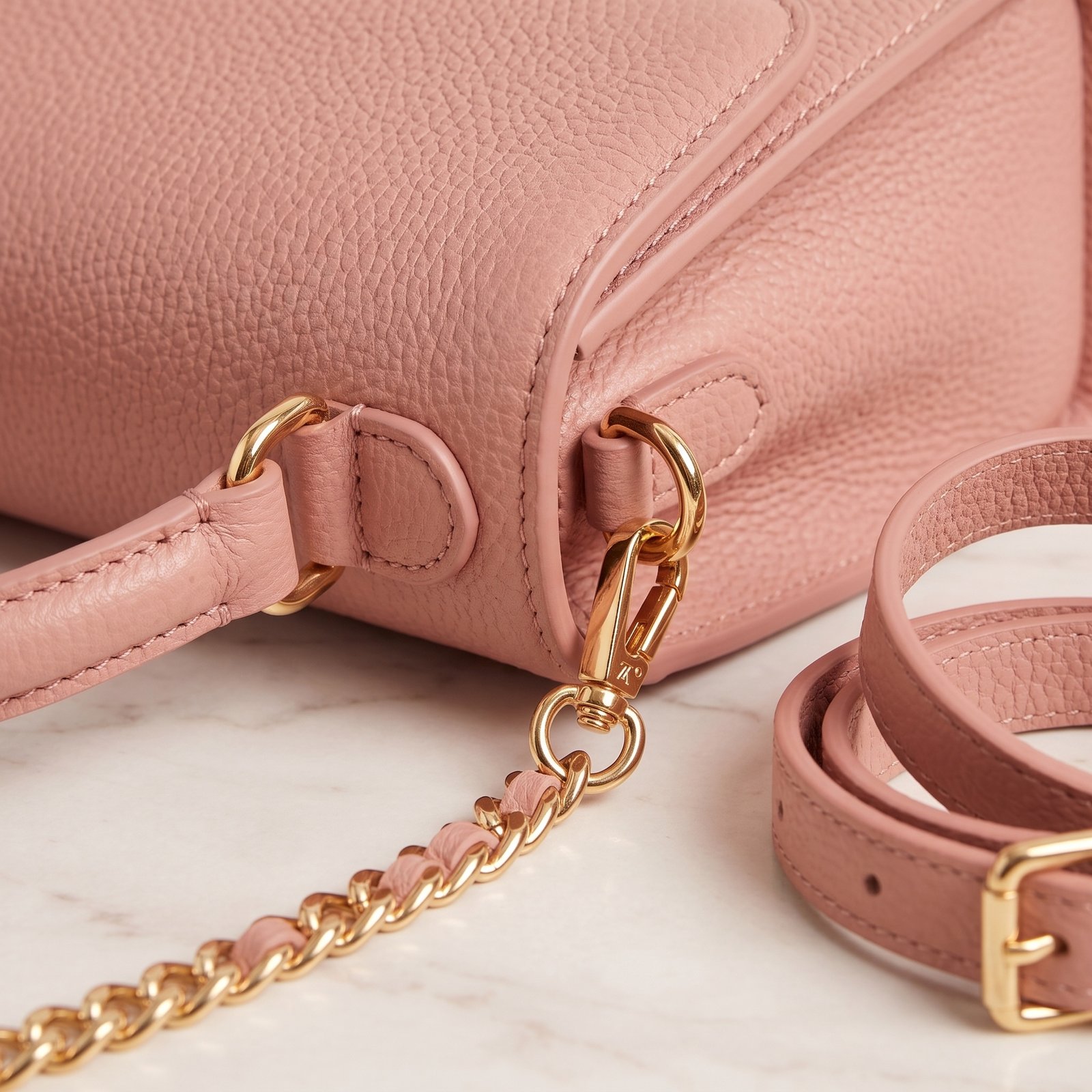 Urban-Bag Blush Pebbled Convertible Top-Handle Satchel - Image 3
