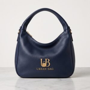 Urban-Bag Midnight Navy Pebbled Leather Crescent Hobo Bag