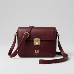 Urban-Bag Bordeaux Pebbled Leather Crossbody Satchel