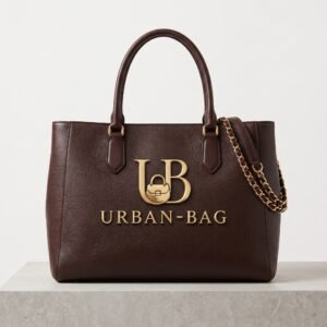 Urban-Bag Espresso Pebbled Leather Structured Satchel