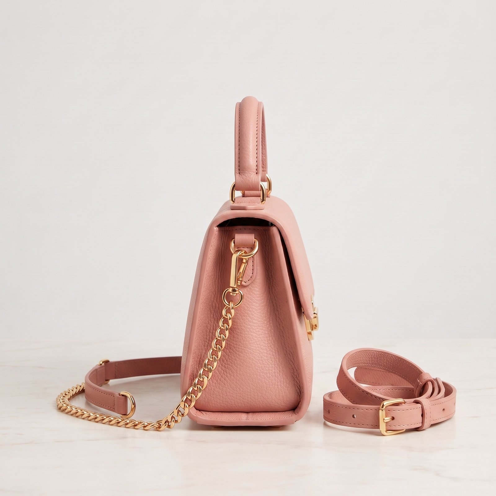 Urban-Bag Blush Pebbled Convertible Top-Handle Satchel - Image 2