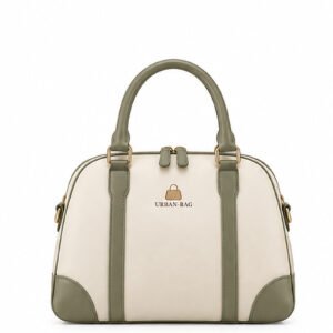 Urban Bag Cream and Sage Green Dome Satchel Bag