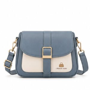 Urban Bag Dusty Blue and Cream Flap Crossbody Bag