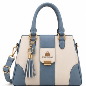 Urban Bag Cream and Dusty Blue Top Handle Satchel Bag