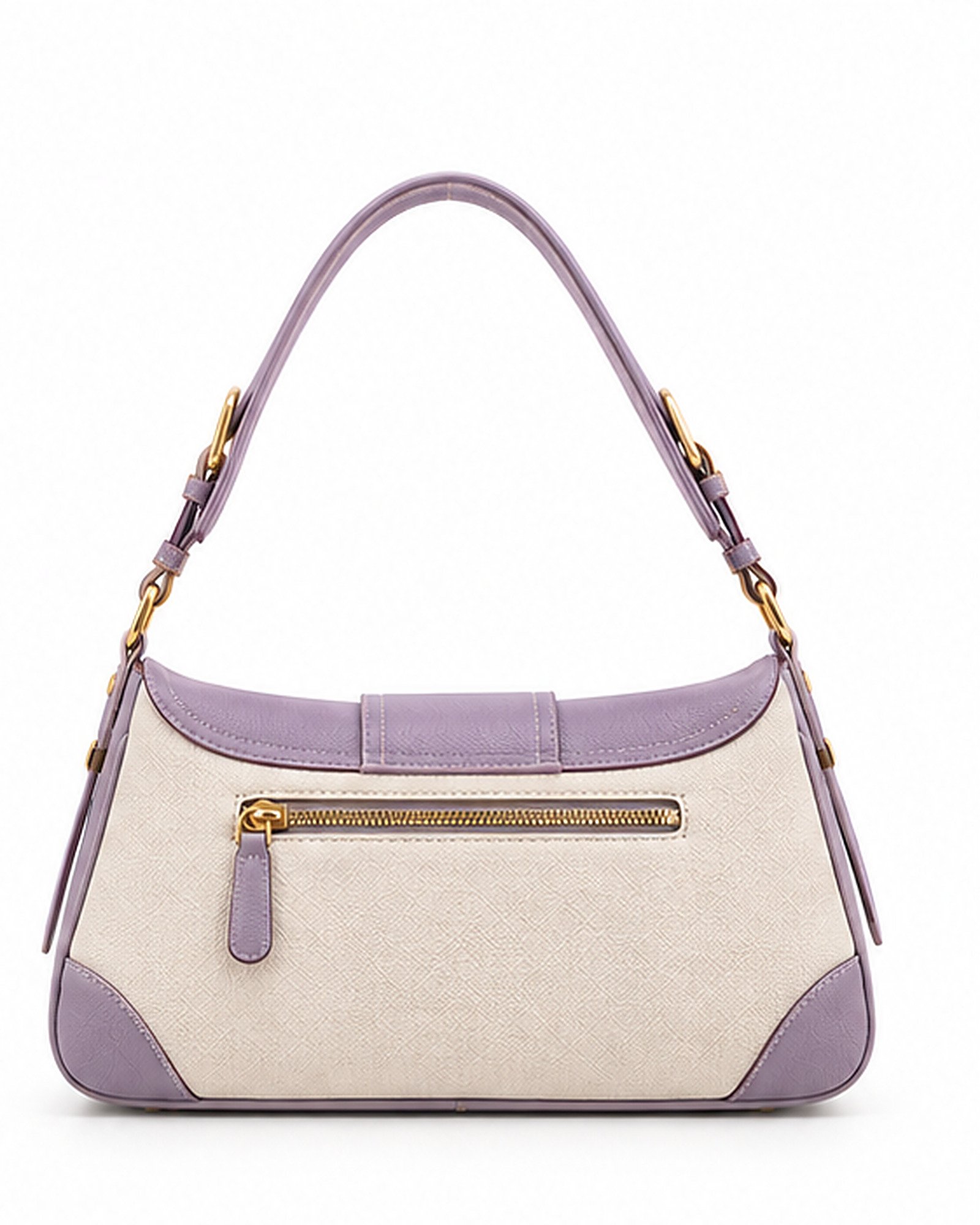 Urban Bag Lavender and Cream Baguette Shoulder Bag - Image 2