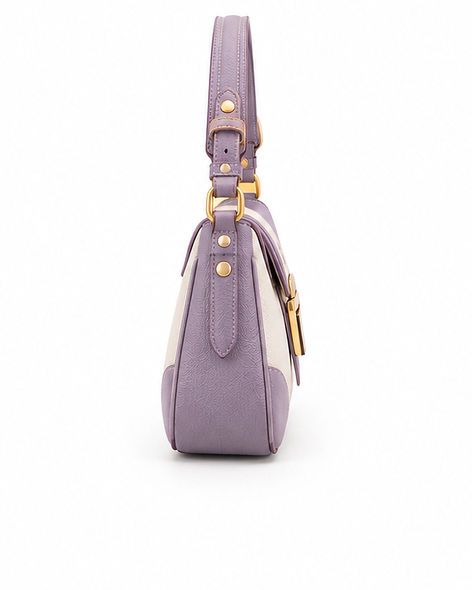 Urban Bag Lavender and Cream Baguette Shoulder Bag - Image 3